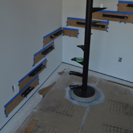 Tread and bracket layout. Tread and bracket layout.